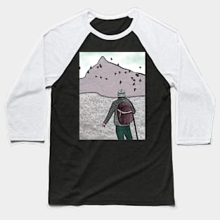 Mountain Climber Art Baseball T-Shirt